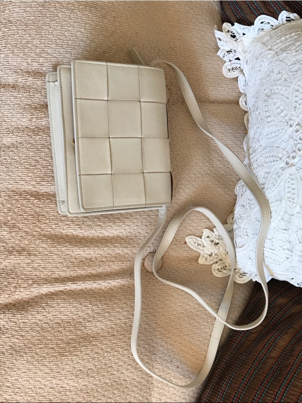 Bottega Veneta Lambskin Leather Intrecciato Mini Cassette  Crossbody Bag